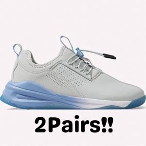 2 Pairs! NEW Clove Classic Womens Sneakers Work White Blue Nursing Gray Matter